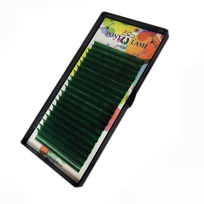 Зеленые ресницы Pony MIX - 20 линий