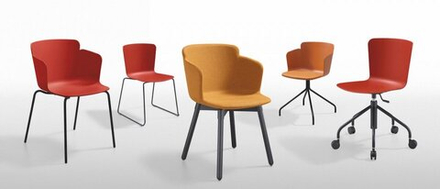 Кресло деревянное с обивкой MIDJ Calla P L_C TS, натуральный, пепельно-серый