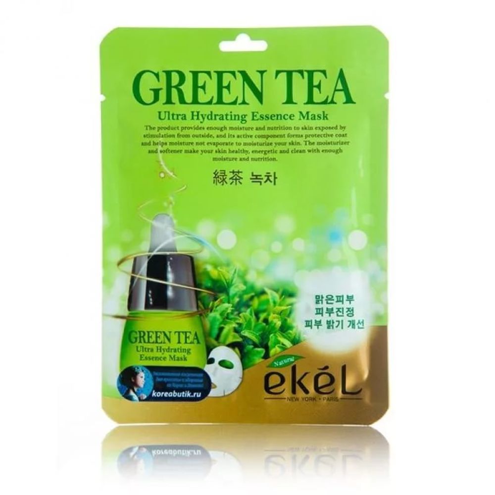 Тканевая маска с зеленым чаем EKEL Green Tea Ultra Hydrating Essence Mask