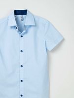 Рубашка с коротким рукавом "Голубая" для мальчика 7+