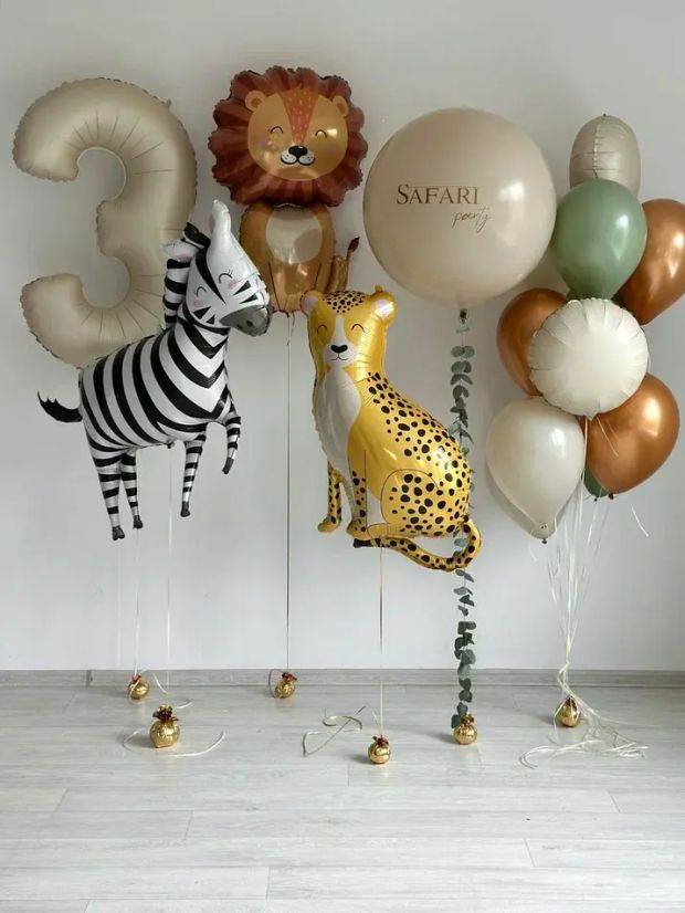 "Большое Сафари" (набор из 15 шаров. Лев. Зебра. Гепард) №8071