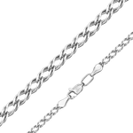 Цепь из белого золота с алмазной гранью (плетение «Двойной ромб»)