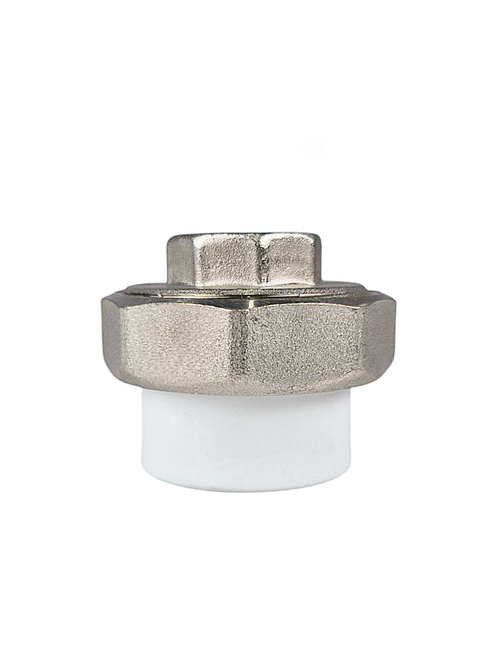 Муфта комбинированная разъемная (Американка) PPR внутренняя резьба 25х 1/2,  белый, RTP (140/10)