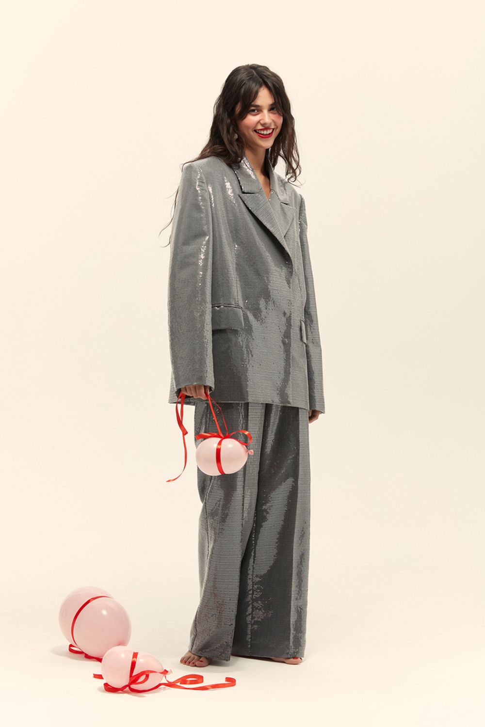 Жакет из пайеток ((Звезда вечеринки)), серый