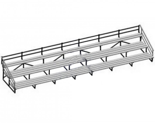 Трибуна стационарная 3-х рядная с деревянными лавками