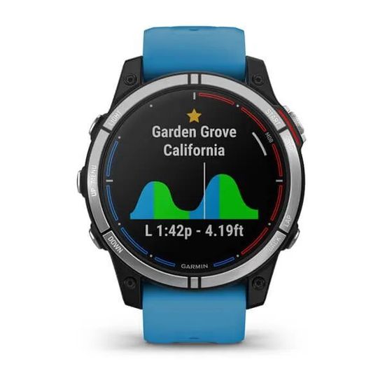 Умные часы Garmin Quatix 7 с синим силиконовым ремешком