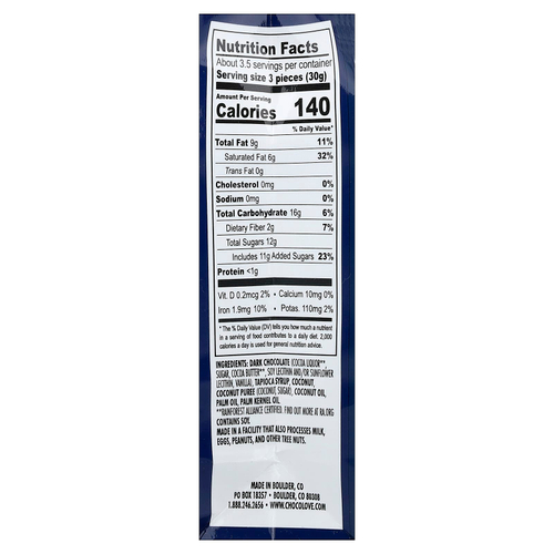 Chocolove, кусочки темного шоколада, кокос, 55% какао, 100 г (3,5 унции)
