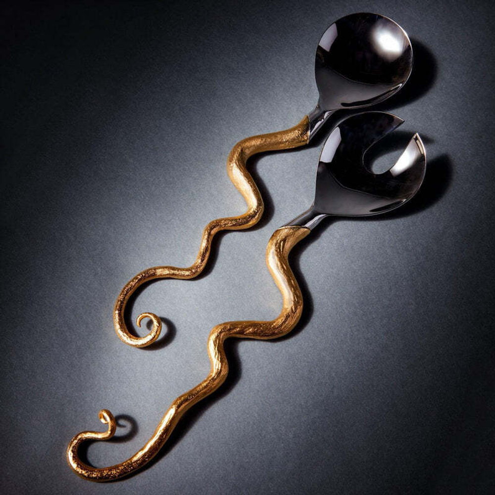 Набор приборов для салата L'Objet Haas Twisted Horn, 30 см