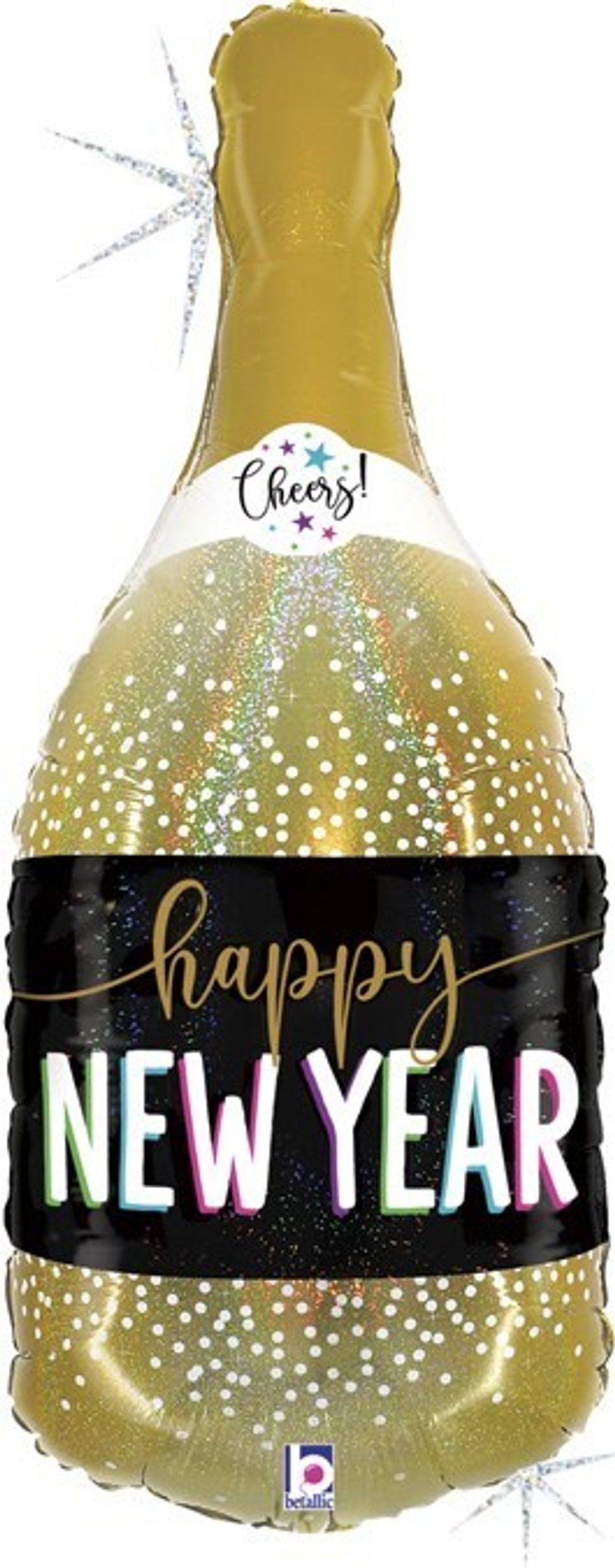 Шар (36''/91 см) Фигура, Бутылка Шампанское, С Новым Годом!