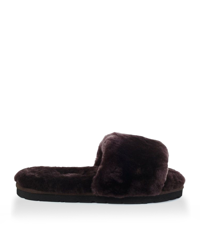FLUFF SLIDE SLIPPER-chocolate