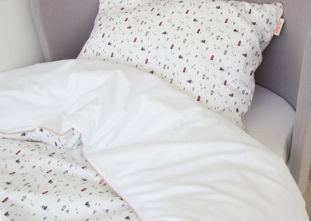 Комплект постельного белья «Домики» (кант, сатин)