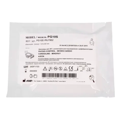 Электрод для ЭКГ и дефибрилляции одноразовые PG10S/RU7956 для взрослых Fred EASY 10 пар