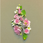 Цветочная ветка из сах.мастики,большая "Роза розовая"