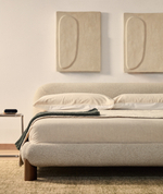 Кровать Odina из букле цвета экрю со съемным чехлом 160 x 200 см