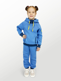 Худи для детей, модель №5, утепленный, рост 104 см, голубой