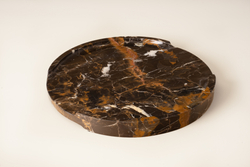 Поднос мраморный круглый Emperador Dark