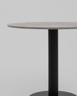 Стол круглый Фризбин D90, столешница МДФ сегни темный, основание металл черный