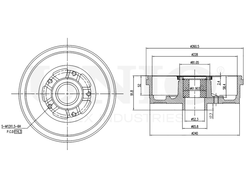 Барабан тормозной задний UNIO BRD-10038