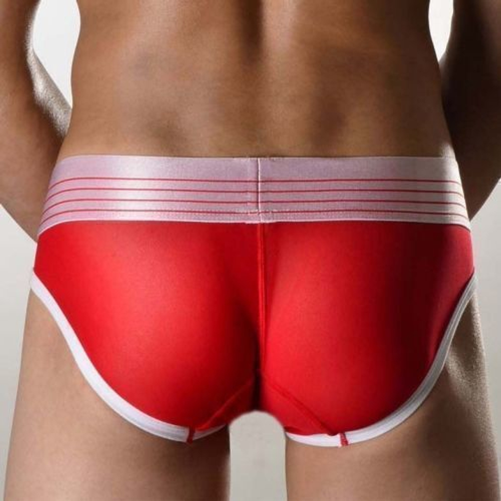Мужские трусы слипы красные в сетку DOOP Red Brief