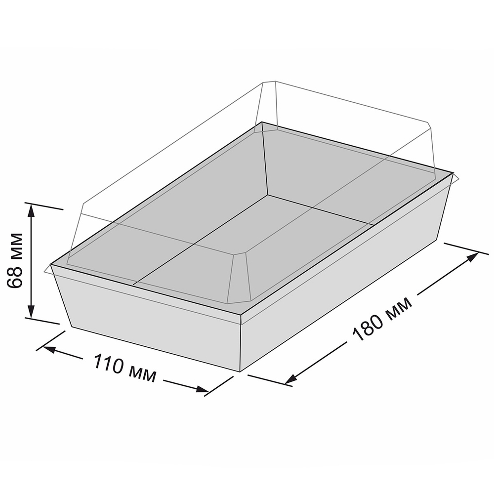 Контейнер бумажный Ant Box Kraft с крышкой 800 мл 11- 18 (110x180x68) 1/400