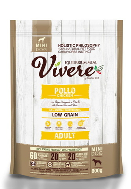 Сухой корм VIVERE MINI для собак малых пород курица 800 г