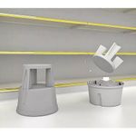 Стремянка-табурет передвижная, 2 ступени, на колесах (под нагрузкой статична), 43 см, пластик, до 150 кг, 602306