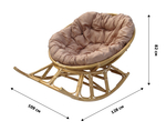 Кресло -качалка на полозьях Папасан Харли D110 арт.CV-20H 3 уп(1 уп корзина медовый, 1 уп полозья, 1 уп подушка)
