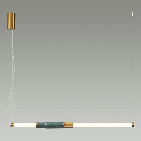 4360/14L MIDCENT ODL24 126 изумрудный мрамор/антич.бронза/металл/акрил Подвесной светильник (ВЕРТ. И ГОРИЗОНТ) IP20 LED 14W 3000K 220V MARMI