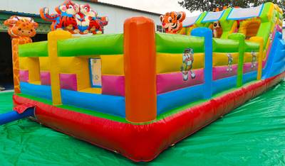 Коммерческий надувной батут «Тигриная страна 3», 10*5*3,5 м