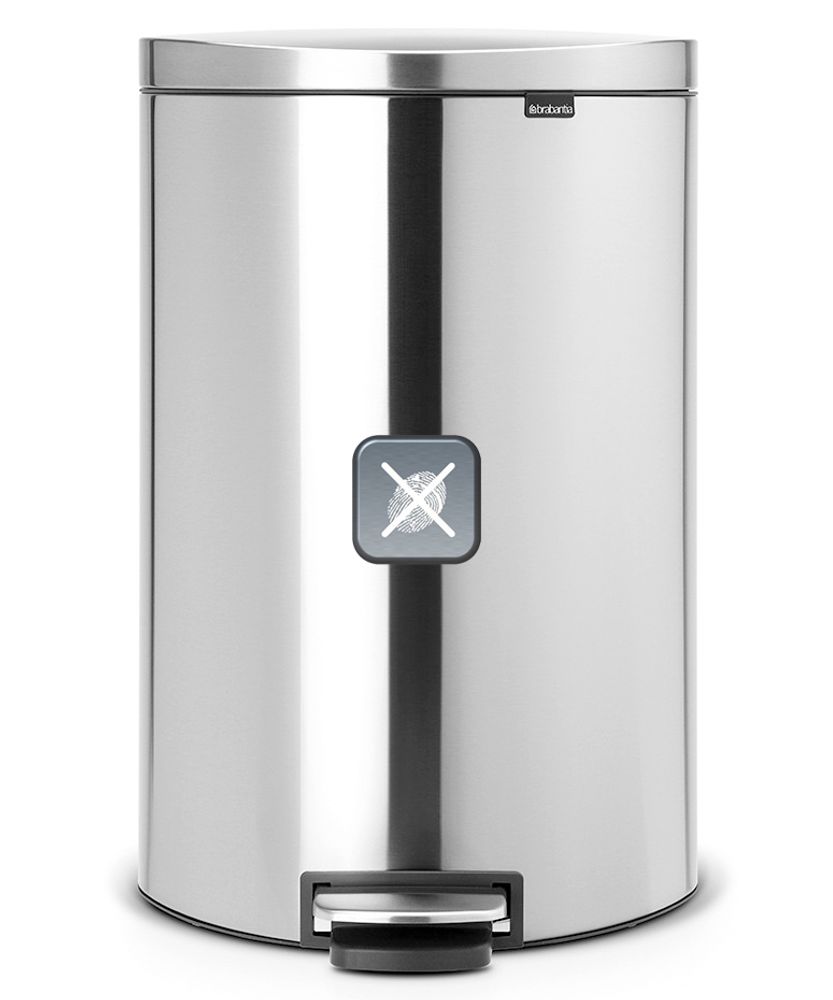 Brabantia FlatBack+ Ведро для мусора с педалью, с защитой от отпечатков пальцев, 40л