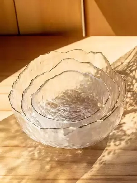 Салатник (большой) LUCKY 20x11; 1200мл, прозрачный с золотой каймой