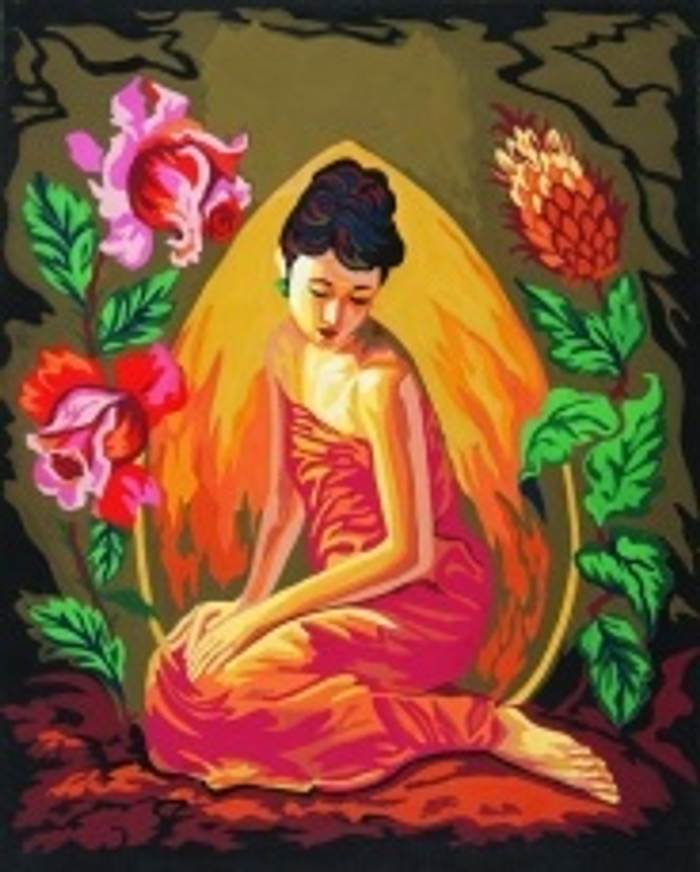 "Девушка"-11593 канва с рисунком