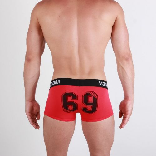 Мужские трусы боксеры красные Van Baam Basic Number Red B00904