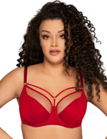 Бюстгальтер на косточках с вставками из сетки (Размер: 90D) (Цвет: синий)