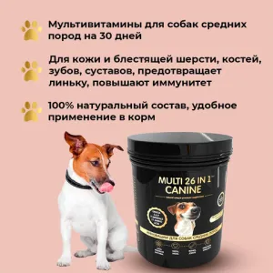 Кормовая добавка Multi 26 in 1 Canine для собак средних пород 30г
