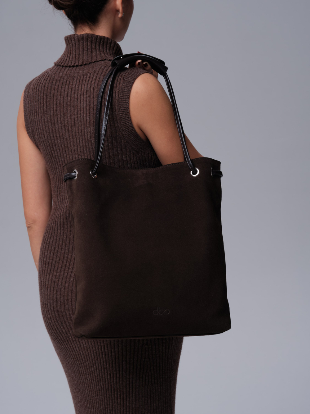 Замшевая сумка DBR 31228 черный каштан