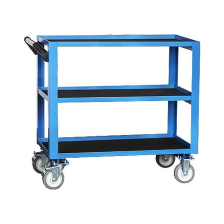 Тележка инструментальная c 3-мя открытыми полками, цвет синий