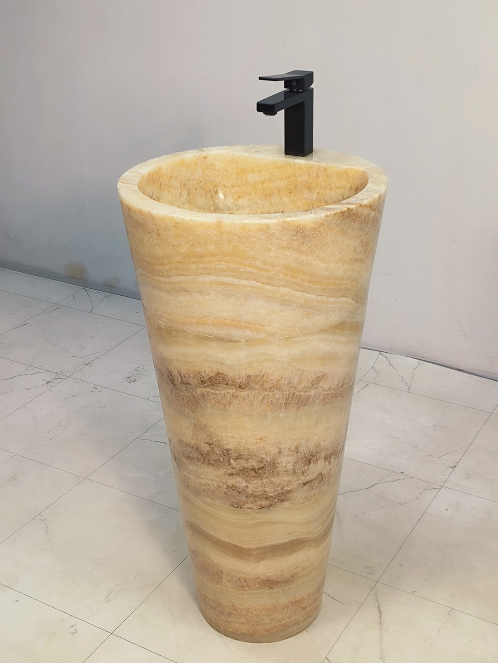 Раковина напольная из оникса Yellow ON-61346 (45*45*90)