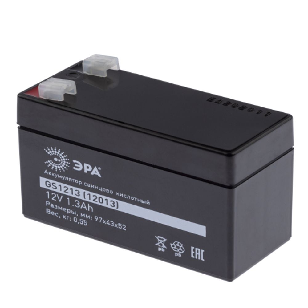 Аккумуляторы свинцово-кислотные ЭРА GS1213 12V 1,3Ah | Аккумуляторы