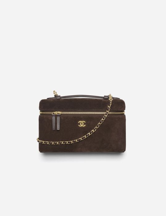 Сумка Chanel Large Vanity with chain Suede Calfskin & Gold Metal 