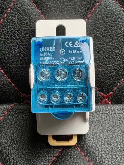 UKK80, 80А 690 -1000В. Распределительный блок на дин-рейку (DIN), кросс-модуль.