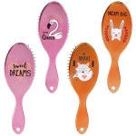 Расческа массажная зеркальная «Animals», милые зверятки, микс 4 цвета, 7*22 см (блистер Ultramarine)