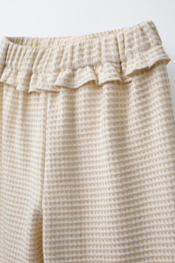 ZARA БРЮКИ ИЗ РЕЛЬЕФНОЙ ТКАНИ, ЗОЛОТОЙ