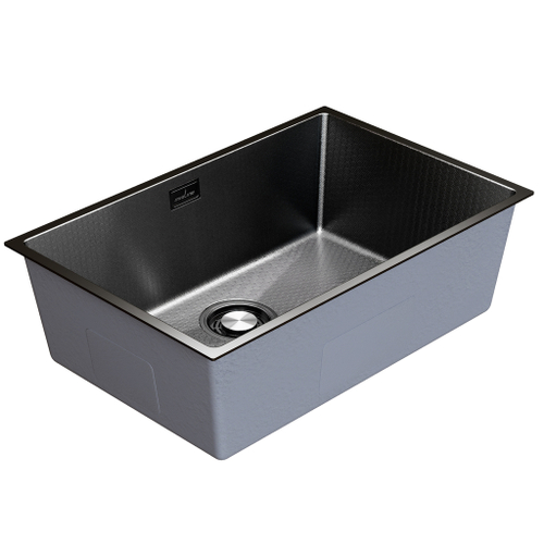 Мойка подст.монтаж 65х44 (3,0) вып 3 1/2  MIXLINE PRO 22см с сифоном (черный графит НАНО декор)