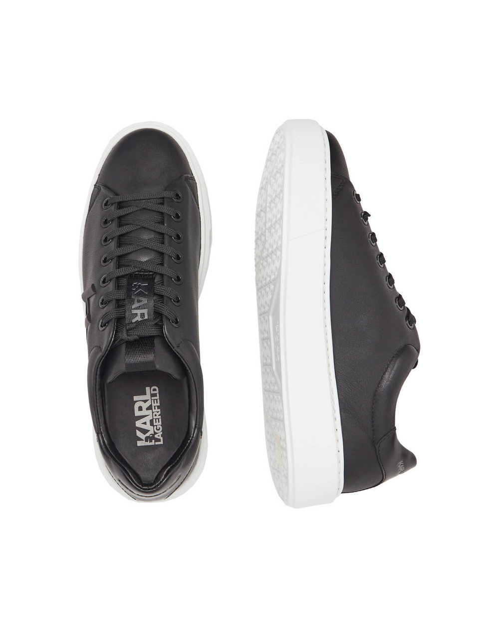 Кожаные кроссовки maxi kup monogram injekt lo Karl Lagerfeld - черный(KL52215)