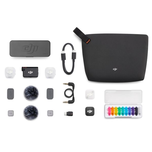 Беспроводной петличный микрофон DJI Mic Mini 2 (2 TX + 1 RX + Charging Case), Черный | Black