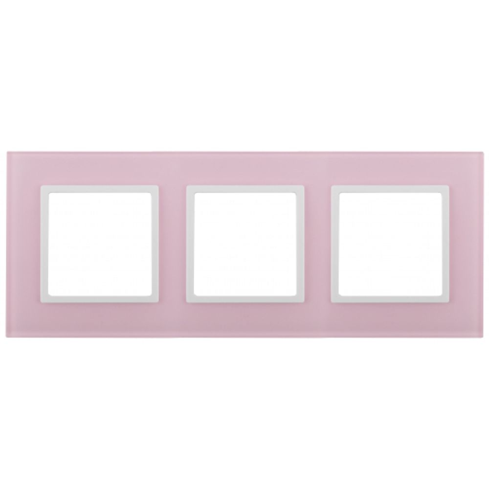 14-5103-30 ЭРА Рамка на 3 поста, стекло, Эра Elegance, розовый+бел