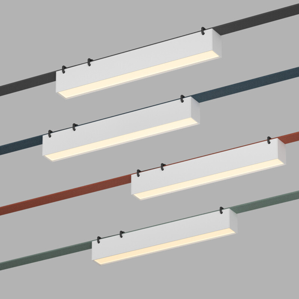 DK5575-WH Cветильник для трека-ремня Belty, серия Linear, со светодиодом, L323*W40*H45мм, 48V DC, 12W, RA90, 120°, 3000K, IP20, белый, алюминий