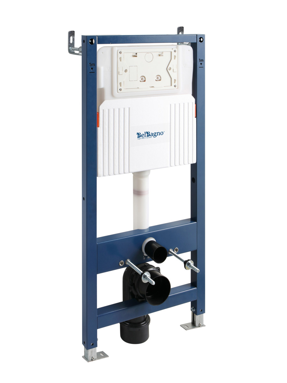 Система инсталляции для подвесных унитазов BelBagno BB-101-M-BC с кнопкой смыва BB-17C-BL