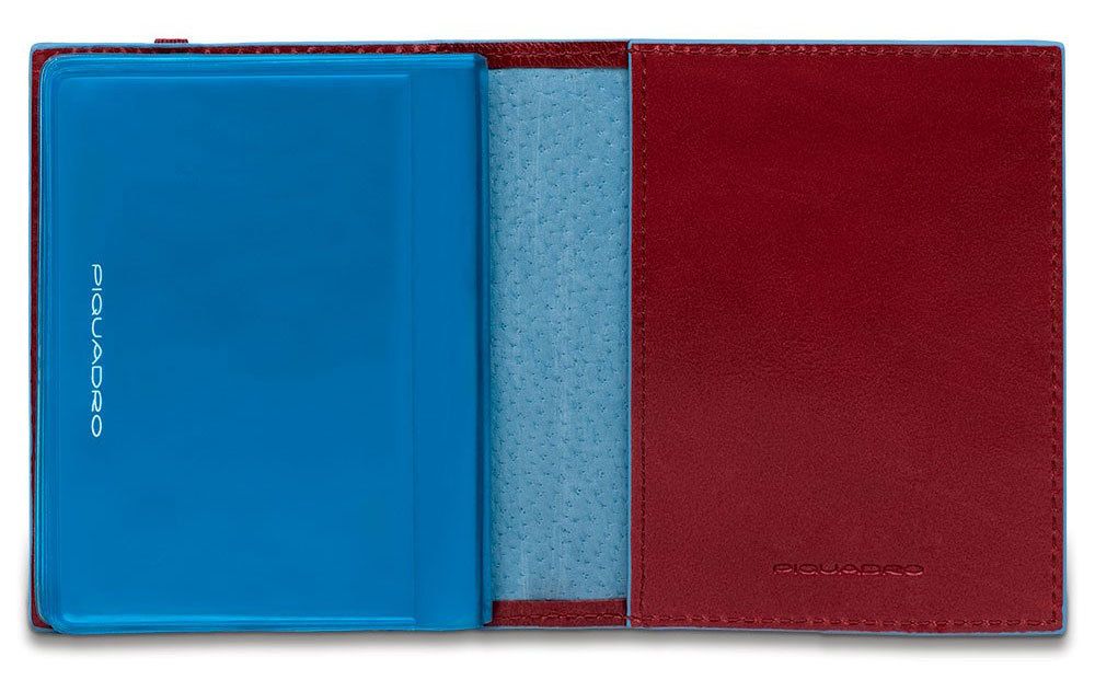 Чехол для кредитных карт Piquadro Blue Square красный телячья кожа (PP1395B2/R)